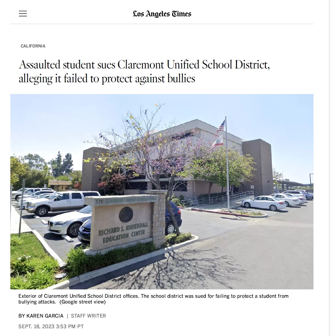 Student Files Lawsuit Against Claremont Unified School District, Claims ...